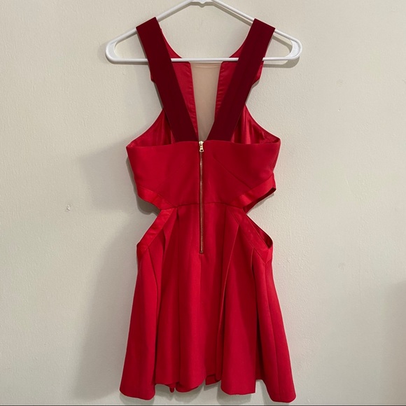 Three Floor Red "Look See" Cut Out Mini Dress - Picture 11 of 16